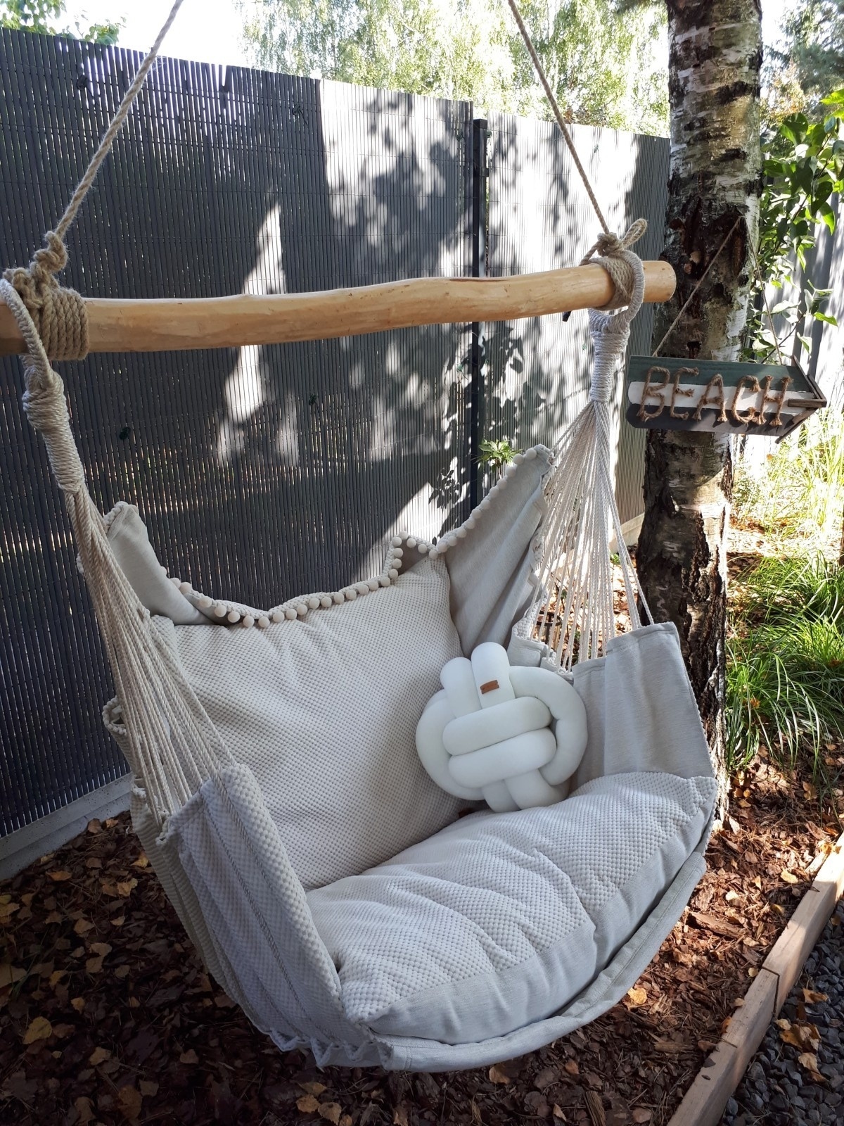 Sierkussen 30x30 creme | Uniek knoopkussen | Katoen | Handgemaakt