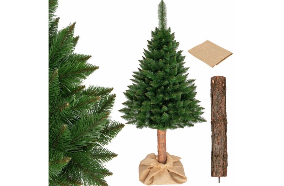 Kunstkerstboom 190 cm groen PVC met houten stam