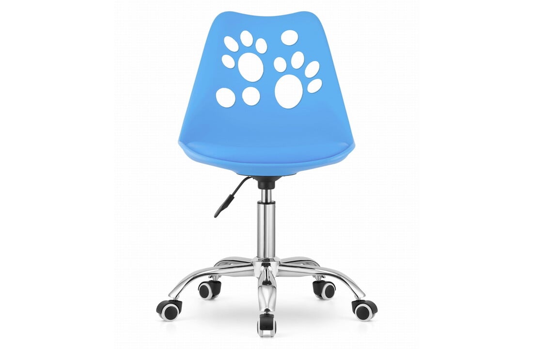 Kinderbureaustoel pootafdruk, verstelbaar, lichtblauw, PP/chroom