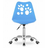 Kinderbureaustoel pootafdruk, verstelbaar, lichtblauw, PP/chroom