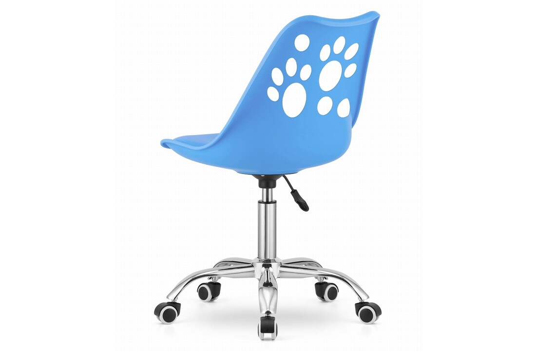Kinderbureaustoel pootafdruk, verstelbaar, lichtblauw, PP/chroom