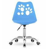 Lichtblauwe bureaustoel kind - Ergonomisch, verstelbaar, met pootafdrukjes