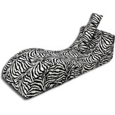 Zitzak Lounge: Opvouwbare Relax Sofa Zebra, 150x60x40cm, Katoen