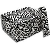 Zitzak Lounge: Opvouwbare Relax Sofa Zebra, 150x60x40cm, Katoen