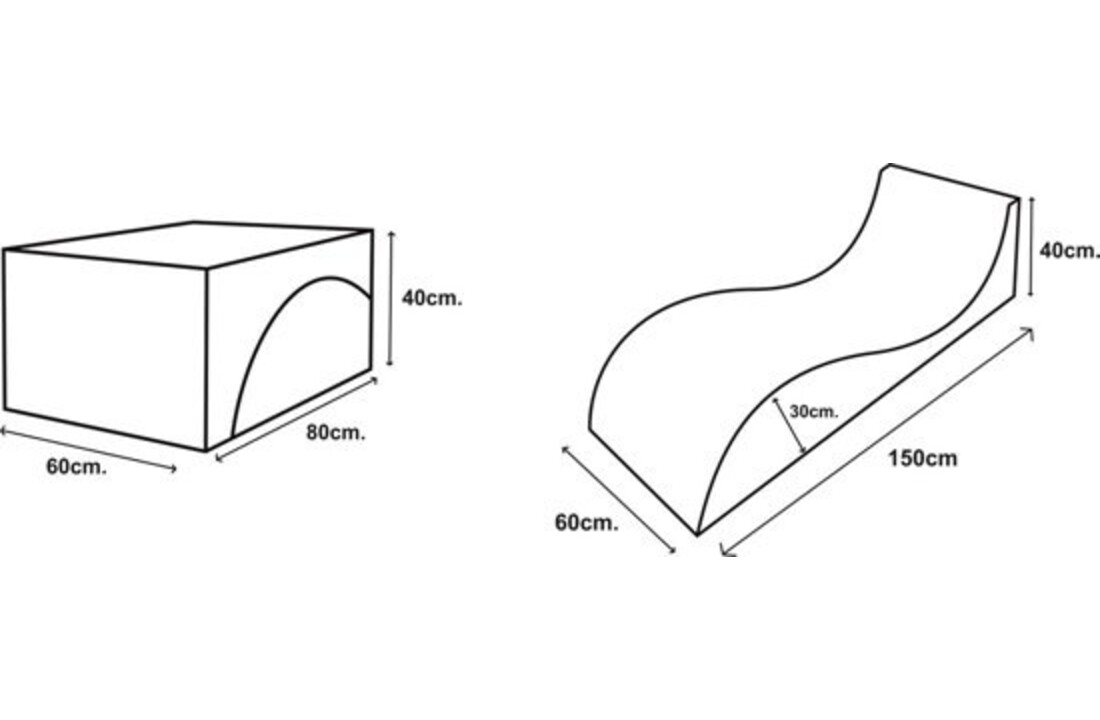 Zitzak Lounge: Opvouwbare Relax Sofa Zebra, 150x60x40cm, Katoen