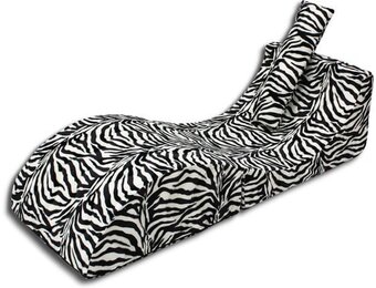 Relax fauteuil zebra print, 150x60x40 cm, Katoen & Foam