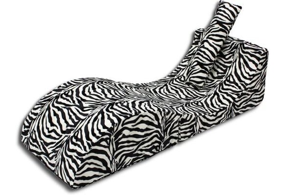 Opvouwbare bank zebra | Wit/Zwart | Katoen/Foam | 150x60x40 cm