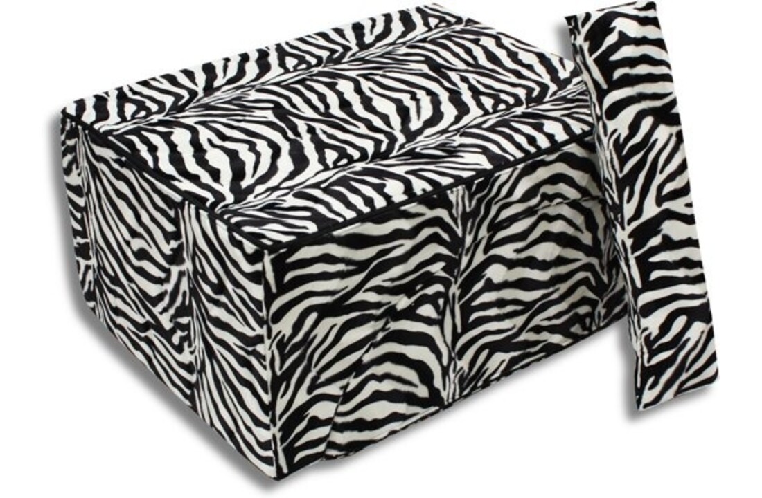 Opvouwbare bank zebra | Wit/Zwart | Katoen/Foam | 150x60x40 cm