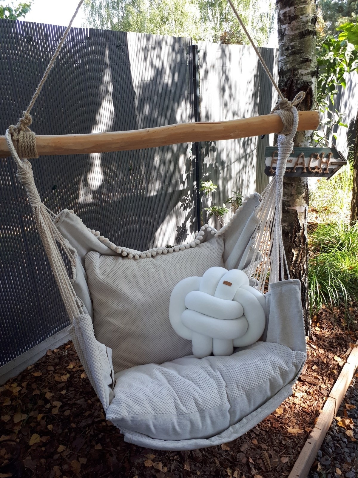 Knoopkussen creme | Decoratief 35x35cm Sierkussen | Zacht Katoen