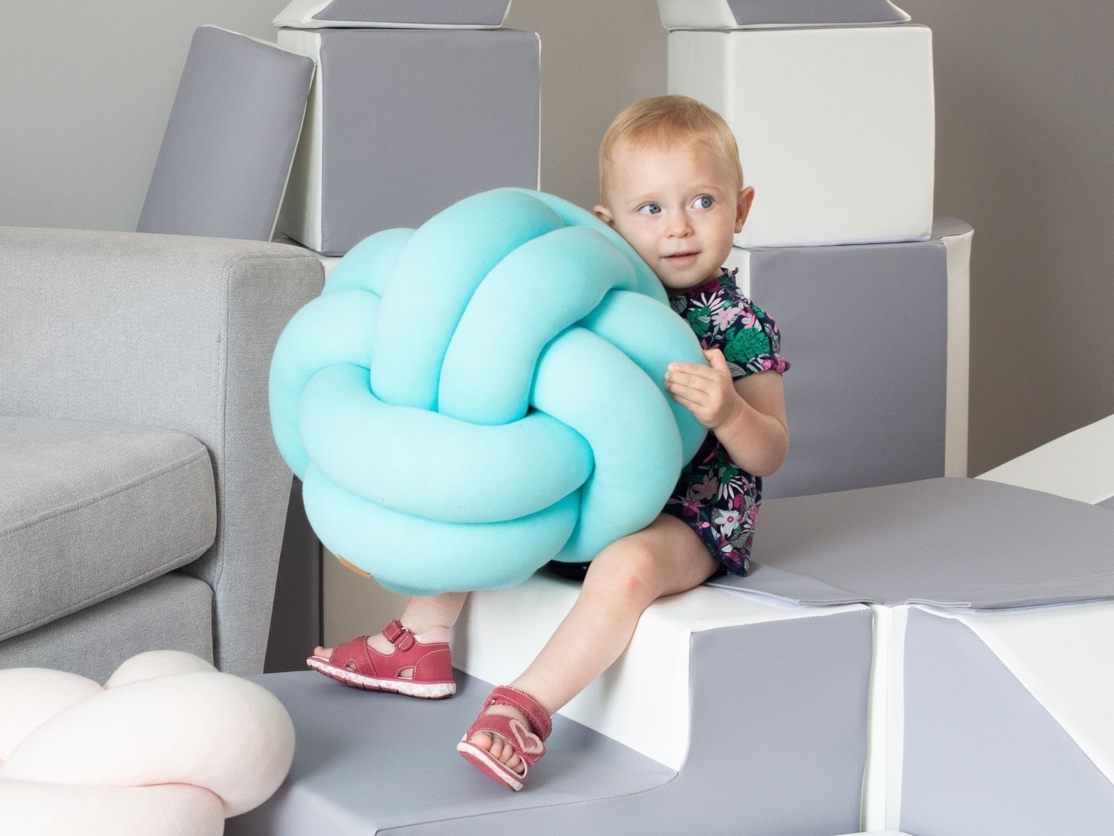 Knoopkussen creme | Decoratief 35x35cm Sierkussen | Zacht Katoen