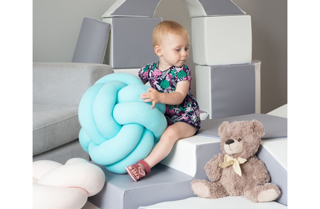 Knoopkussen creme | Decoratief 35x35cm Sierkussen | Zacht Katoen