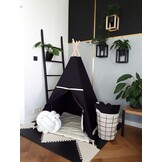 Decoratie kussen knoop 35x35cm crème katoen handgemaakt