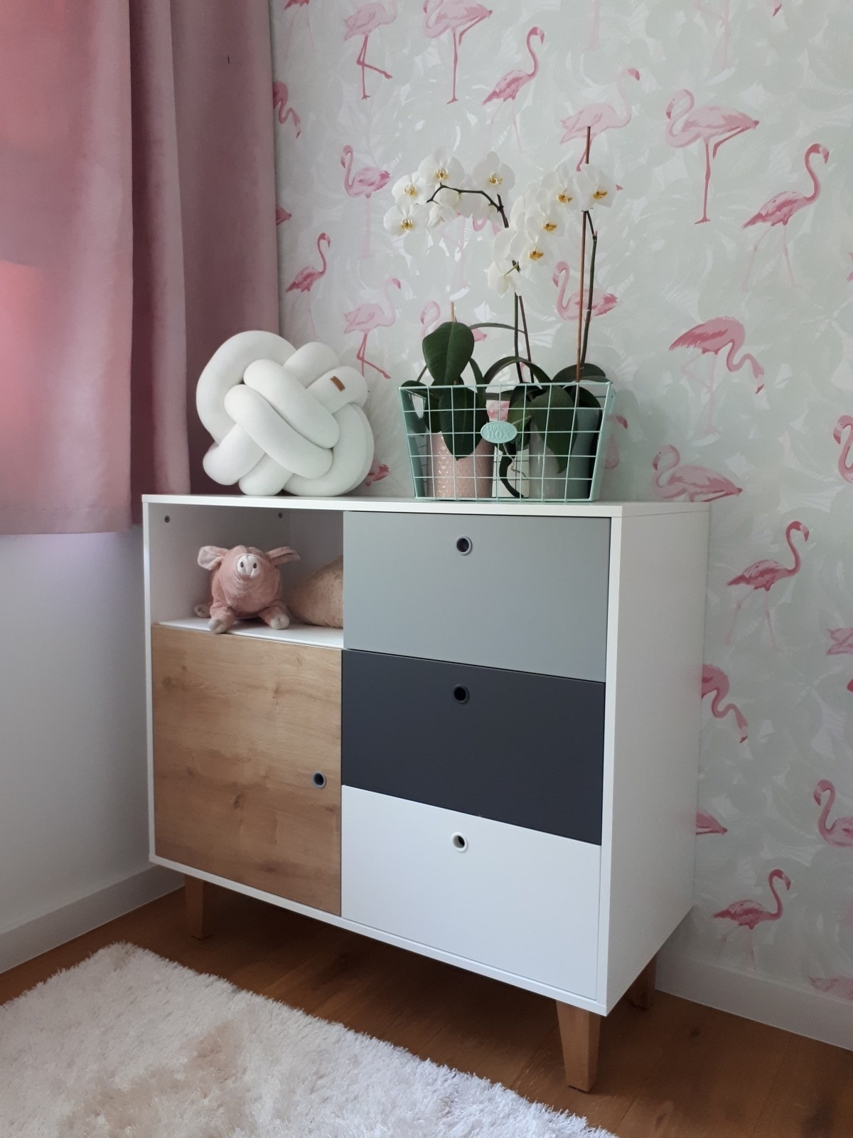 Decoratie kussen knoop 35x35cm crème katoen handgemaakt