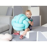 Decoratie kussen knoop 35x35cm crème katoen handgemaakt