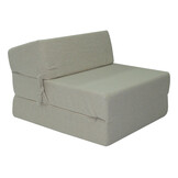 Beige futon 200x70cm, opvouwbaar matras van bouclé en PUR-schuim