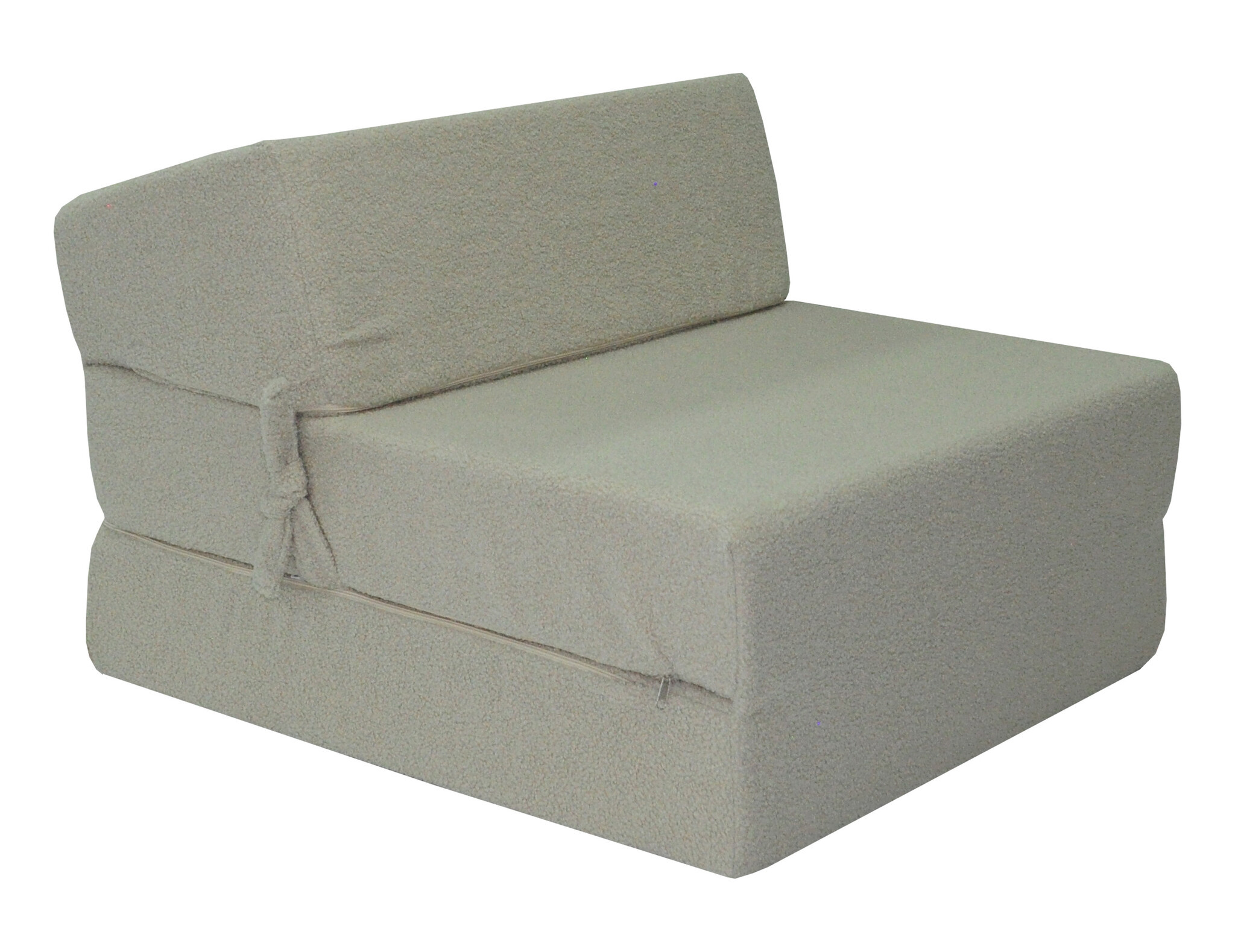 Beige futon 200x70cm, opvouwbaar matras van bouclé en PUR-schuim
