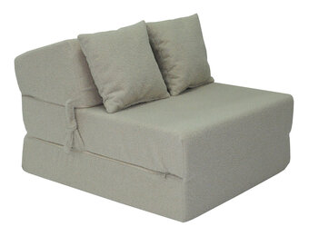 Teddy matras opvouwbaar – 200x70x15cm, Beige Bouclé, PUR-schuim