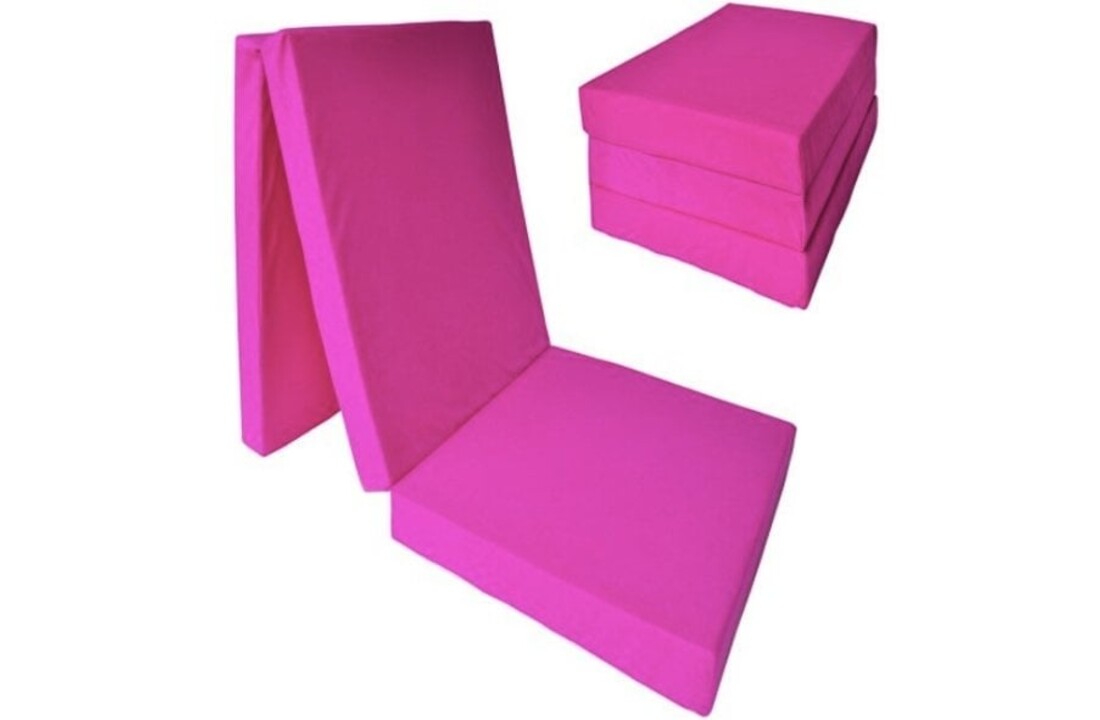 Opklapmatras 195x70 - Extra dik roze comfortschuim met draagtas