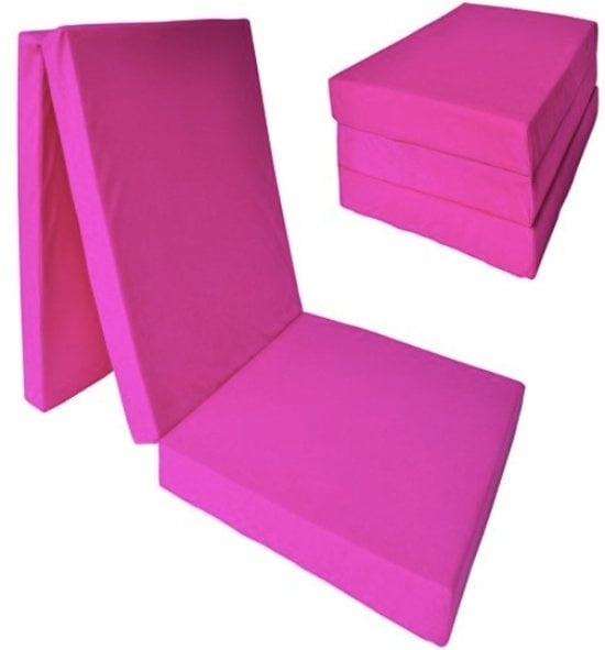 Opklapmatras 195x70 - Extra dik roze comfortschuim met draagtas