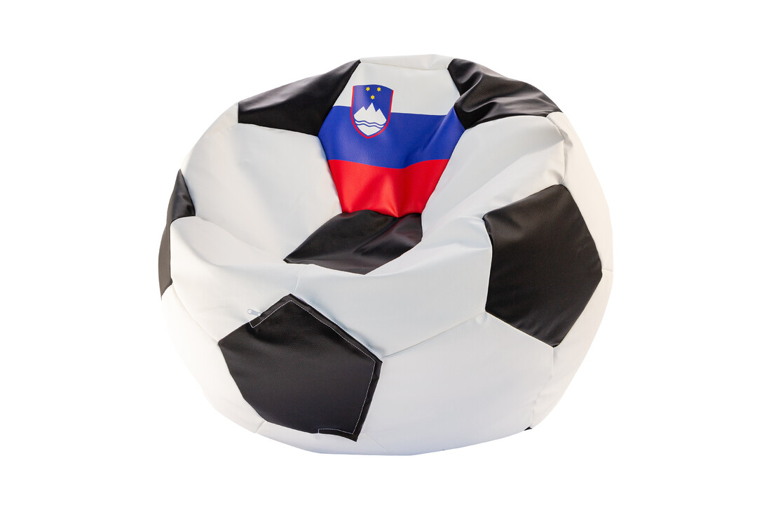 Voetbal zitzak Slovenië - Ø 90 cm - Eco-leer - Blauw/Rood/Wit