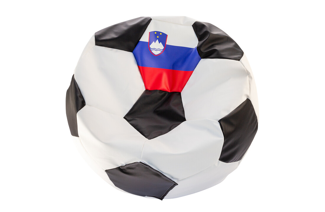 Voetbal zitzak Slovenië - Ø 90 cm - Eco-leer - Blauw/Rood/Wit