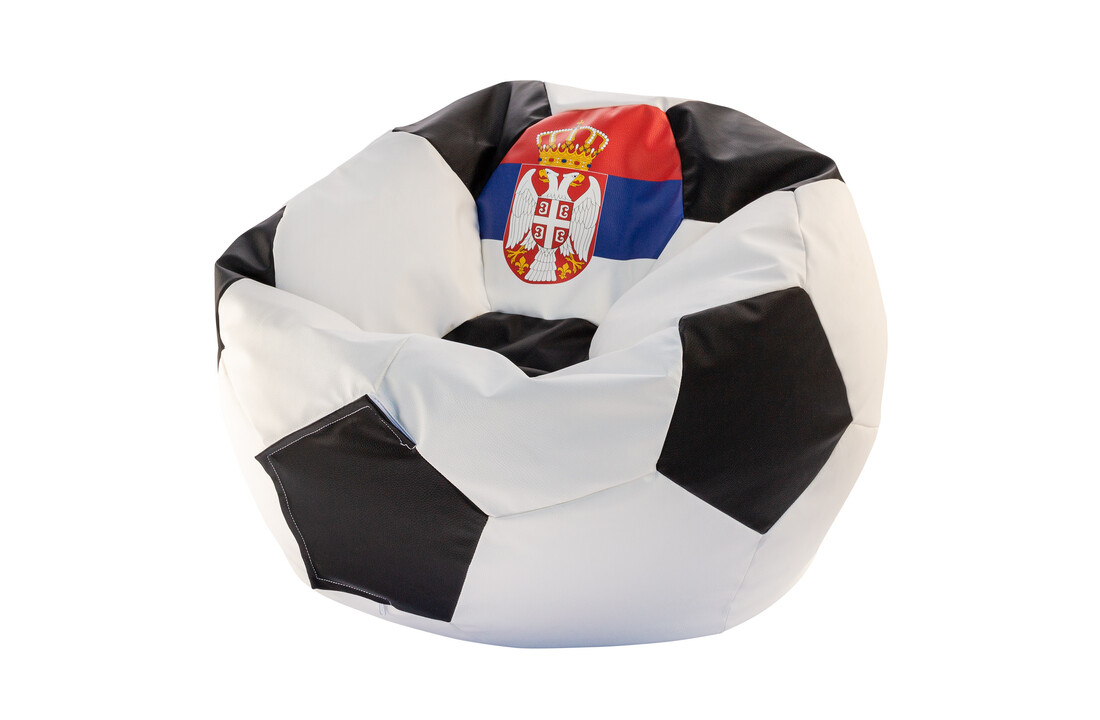 Grote voetbal zitzak - Servië L - Ø 90 cm - Eco-leer