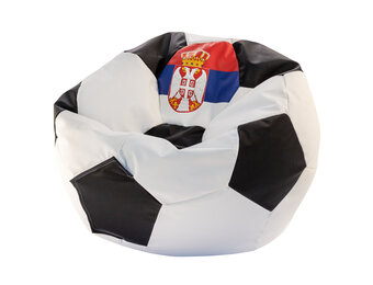 Grote voetbal zitzak - Servië L - Ø 90 cm - Eco-leer