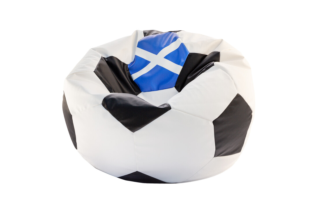 Kinder zitzak voetbal Schotland EURO 2024 - Ø 90 cm - Blauw/Wit