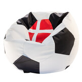 Voetbal zitzak Denemarken - Ø 90 cm - Rood/Wit/Zwart - Eco-leer