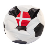 Voetbal zitzak Denemarken - Ø 90 cm - Rood/Wit/Zwart - Eco-leer