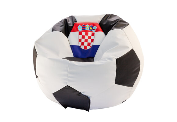 Voetbal zitzak kroatie - Blauw/Rood/Wit - Ø 90 cm - Eco-leer