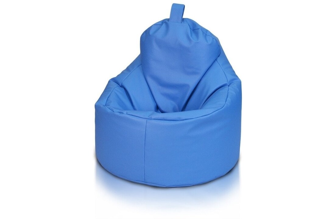 Relaxkussen blauw - Zitzak fauteuil kunstleer 75x70x30 cm