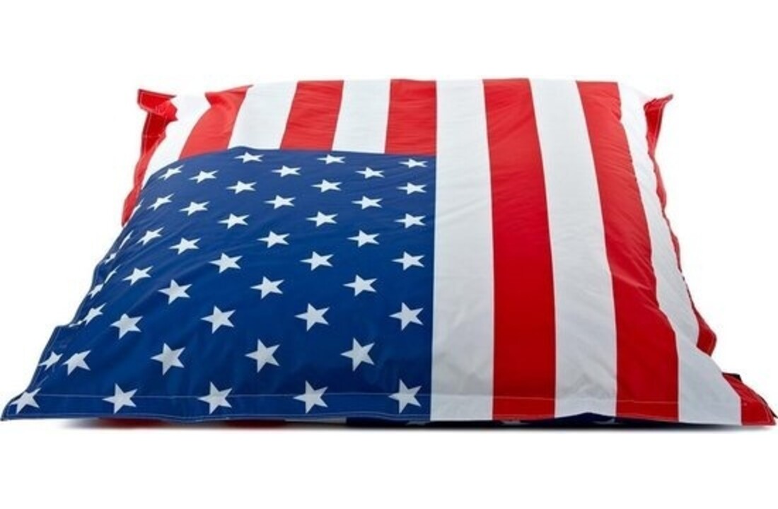 Zitzak Amerikaanse vlag 180x140cm blauw/rood/wit hoes