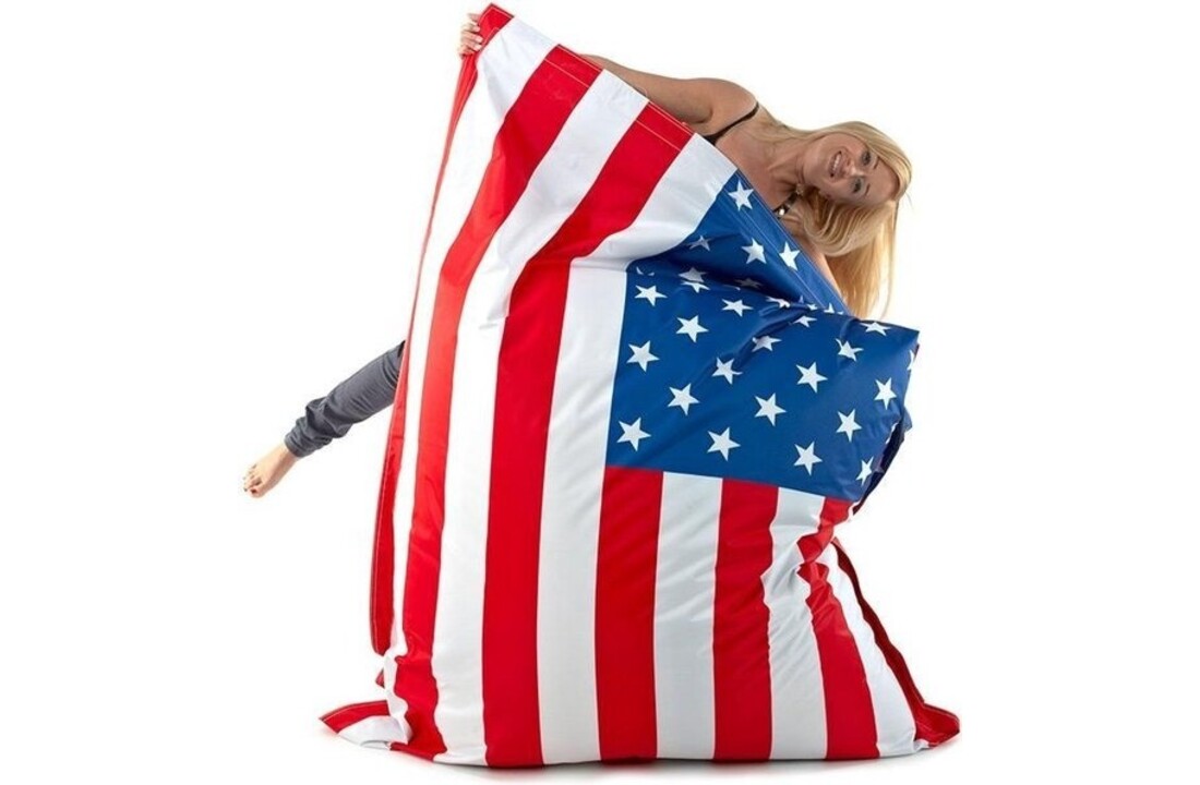 Opblaasbare zitzak amerika - 180x140cm, met vlag print