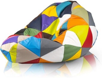 Gekleurde zitzak 110cm kunstleer regenboogmix