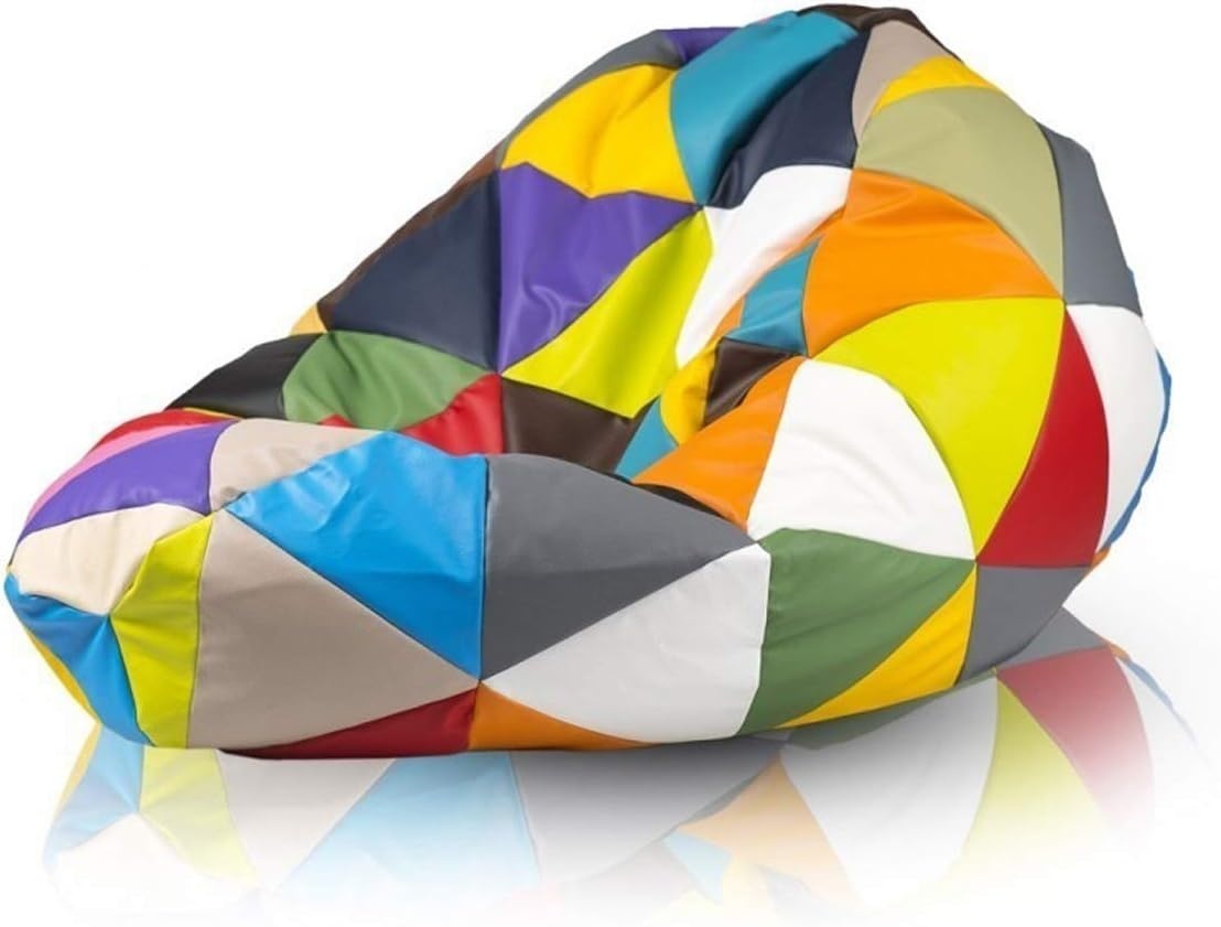 Gekleurde zitzak 110cm kunstleer regenboogmix