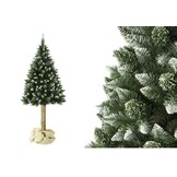 Kunstkerstboom 180 cm op stam | Natuurlijk grenenhout & Kristallen