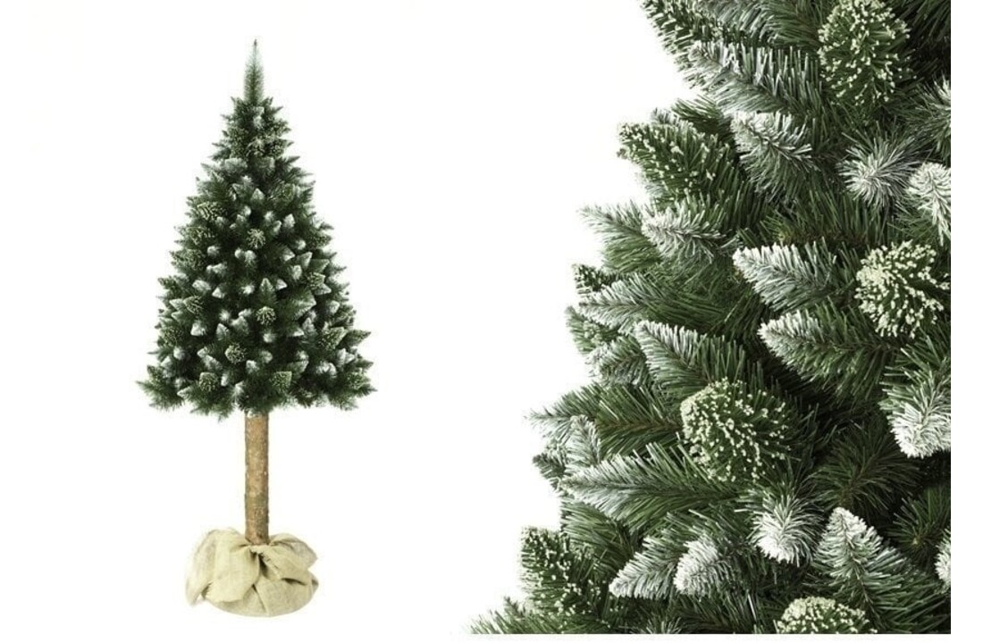Kerstboom met stam - 180 cm groen grenenhout, 3-delig