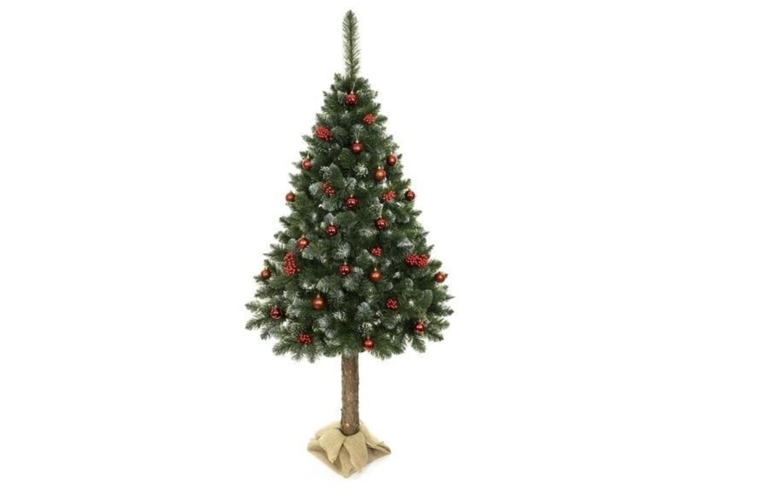 Kerstboom met stam - 180 cm groen grenenhout, 3-delig