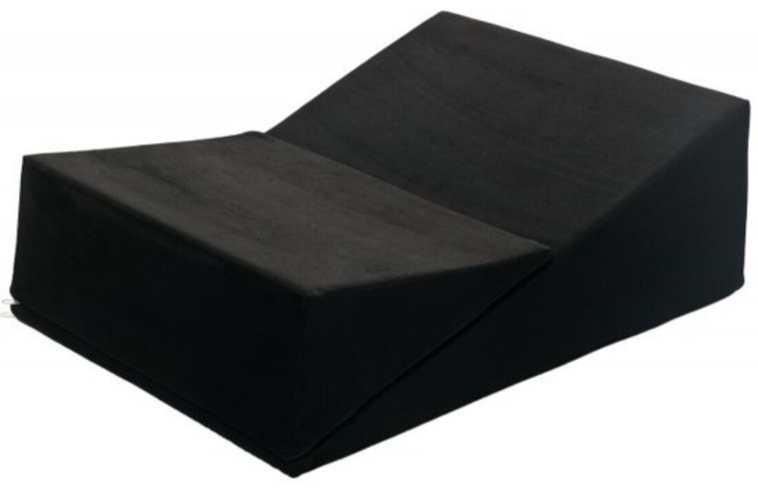 Wig kussen - Hoekig 80x60cm Zwart Suède