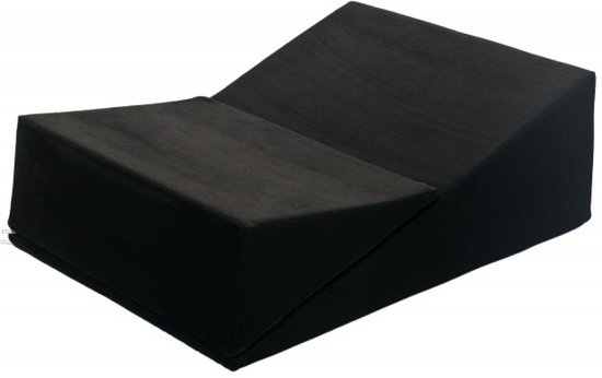 Wig kussen - Hoekig 80x60cm Zwart Suède