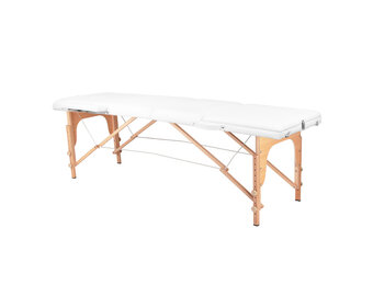 Massagetafel inklapbaar | 185x70cm | Wit Hout | 3 secties