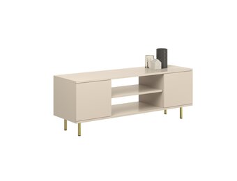 Tv meubel crème | 155x40x48 cm | Goud | Gelamineerd meubelplaat