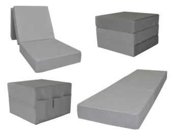 Opklapmatras | 195x65x15cm Grijs | Schuimmatras H2