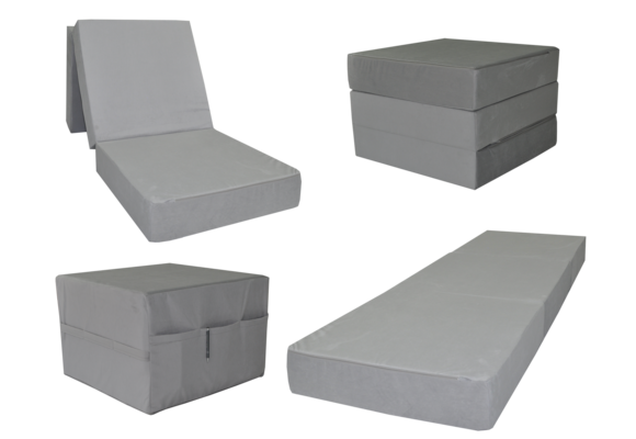 Opklapmatras | 195x65x15cm Grijs | Schuimmatras H2