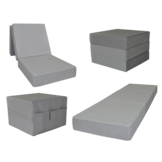 Logeerbed 65 cm breed | Opvouwbaar matras, Grijs Schuim H2