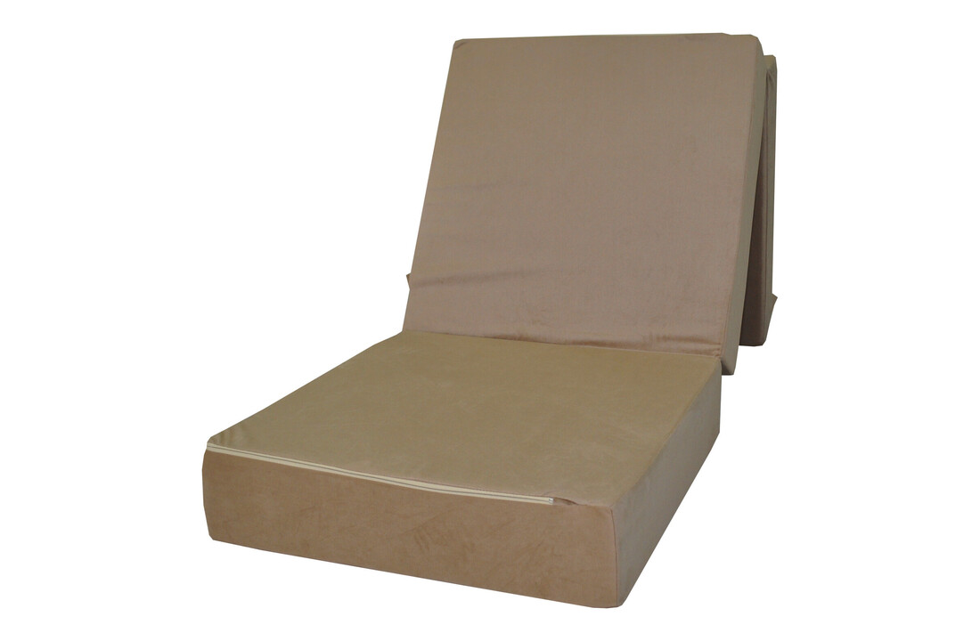 Opvouwbaar matras logeerbed 195x65x15 cm Cappuccino Schuim