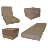 Logeermatras cappuccino opvouwbaar 195x65x15cm schuim H2