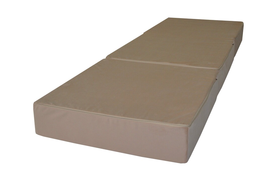 Logeermatras cappuccino opvouwbaar 195x65x15cm schuim H2