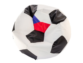 Voetbal zitzak Tsjechie - EURO 2024 - Ø 90 cm - Blauw/Rood/Wit Eco-leer